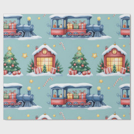 Christmas Toyland & Trains Wrapping Paper for Kids Geschenkpapier