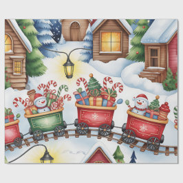 Christmas Toyland & Trains Wrapping Paper for Kids Geschenkpapier