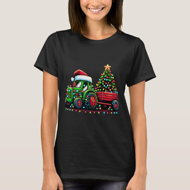 Christmas Tractor Boys Santa Xmas Farm Truck  T-Shirt (Vorderseite)