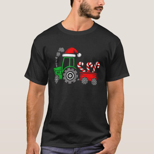Christmas Tractor Santa Xmas Farm Truck Boys Kids  T-Shirt (Vorderseite)