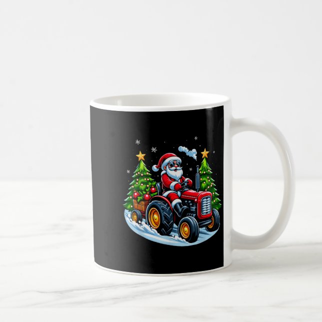 Christmas Tractor Santa Xmas Farm Truck Men Boys K Kaffeetasse (Rechts)