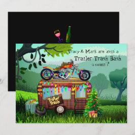 Christmas TRAILER WHITE TRASH BASH Funny Party Einladung