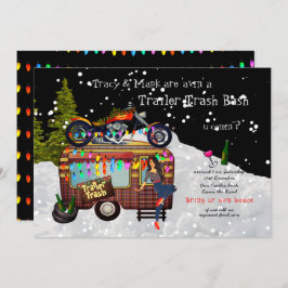 Christmas TRAILER WHITE TRASH BASH Funny Party Einladung