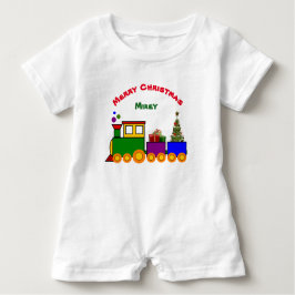 Christmas Train Baby Romber Baby Strampler