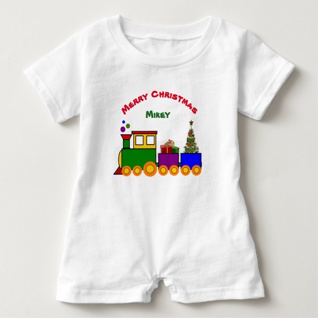 Christmas Train Baby Romber Baby Strampler (Vorderseite)