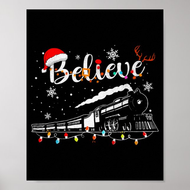 Christmas Train Christmas Believe Express Xmas San Poster (Vorne)
