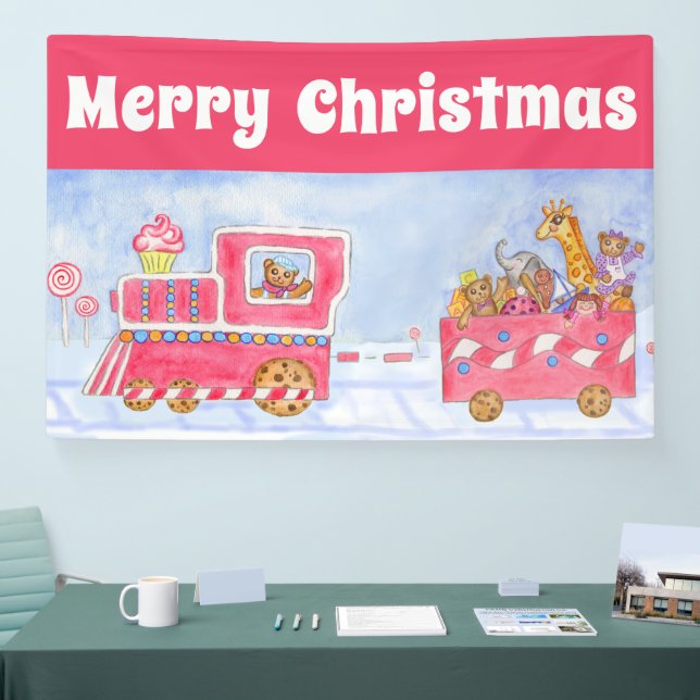 Christmas Train Party Banner Decoration  (Messe)