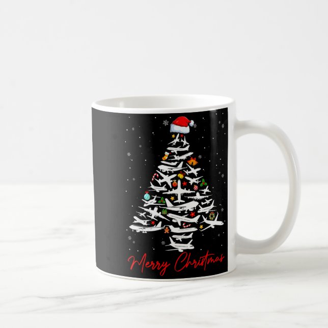 Christmas Tree Airplanes Lots Merry Christmas Men  Kaffeetasse (Rechts)