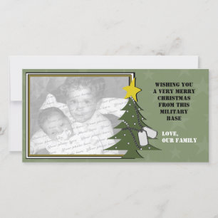Christmas Tree and Dog Tags Photo Card Feiertagskarte