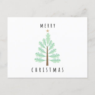 Christmas Tree and Ornaments Holiday Postcard Feiertagspostkarte