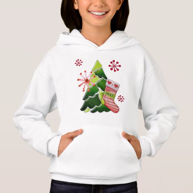 Christmas Tree and Stocking Whimsey Hoodie (Vorderseite)