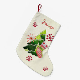 Christmas Tree and Stocking Whimsey Kleiner Weihnachtsstrumpf