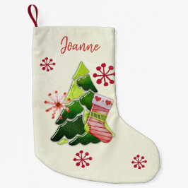 Christmas Tree and Stocking Whimsey Kleiner Weihnachtsstrumpf
