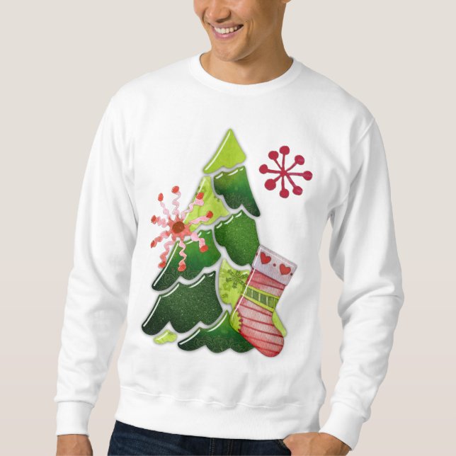 Christmas Tree and Stocking Whimsey Sweatshirt (Vorderseite)