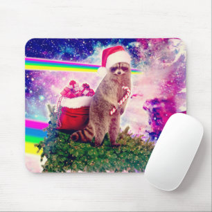 Christmas Tree Astro Raccoon Mousepad
