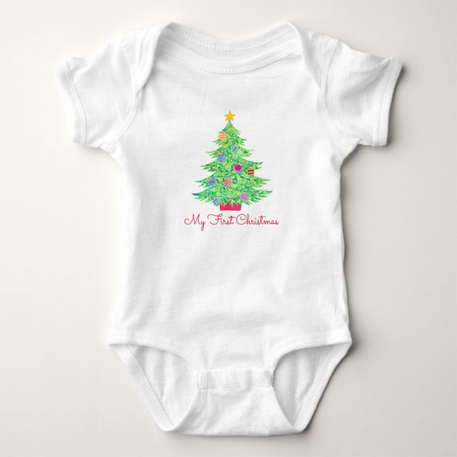 Christmas Tree Baby One-Piece Strampler (Vorderseite)