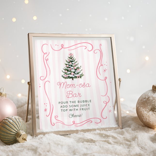 Christmas Tree Baby Shower Mom-osa Bar Poster (Von Creator hochgeladen)
