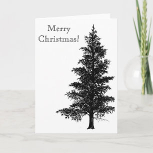 Christmas tree, black and white drawing. feiertagskarte