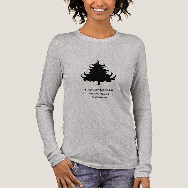 Christmas Tree Black Design With Text Tri-Blend Shirt (Vorderseite)