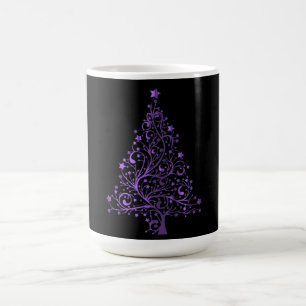 Christmas Tree Black Metallic Lila Elegant Shiny Kaffeetasse