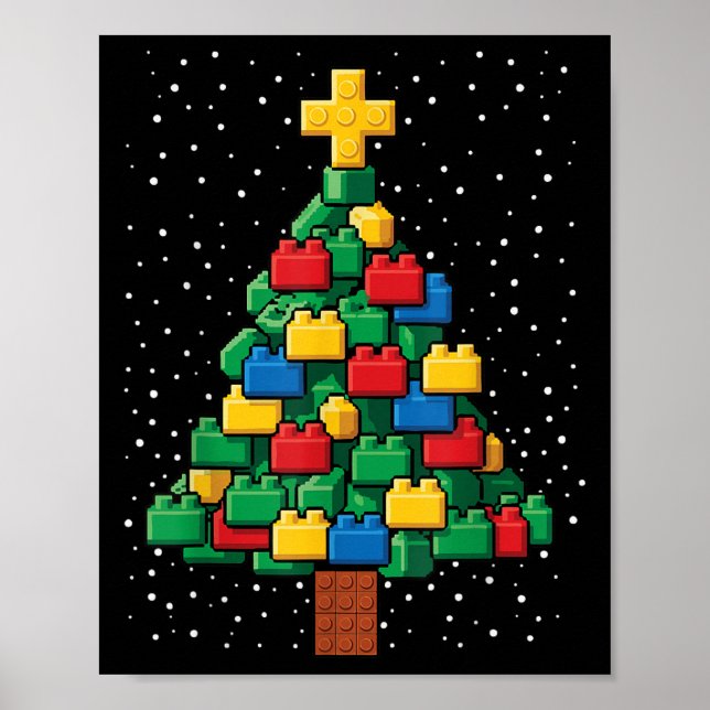Christmas Tree Block Gebäude Builder Brick Master Poster (Vorne)