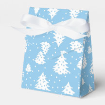 Christmas Tree Blue White Pattern