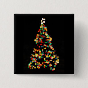 Christmas Tree Bokeh Mehrfarbig Lights Button
