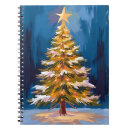 Christmas Tree Bright Star Watercolor Notizblock