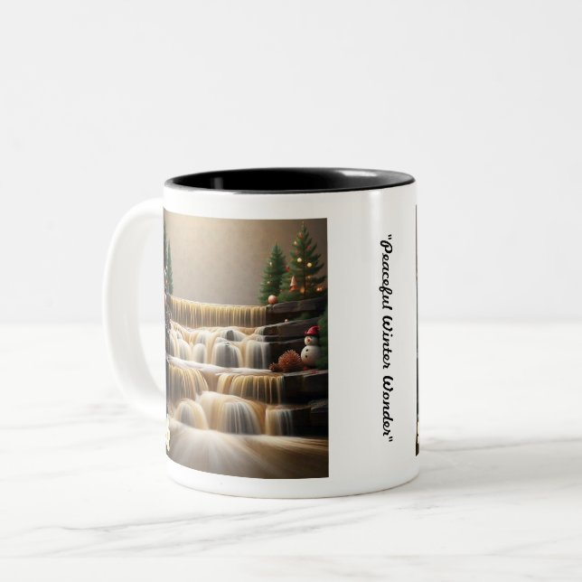 "Christmas Tree by Falls" Zweifarbige Tasse (Vorderseite Links)