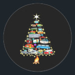 Christmas Tree Camper Vehicles Camping RVing Runder Aufkleber<br><div class="desc">Christmas Tree Camper Vehicles Camping RVing</div>