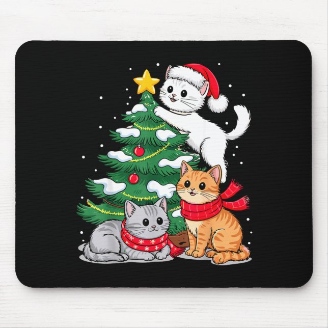 Christmas Tree Cats Xmas  Mousepad (Vorne)