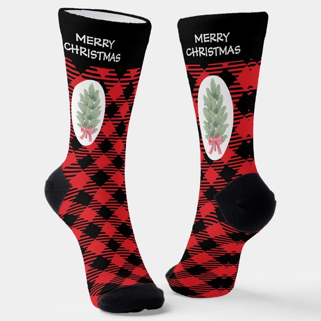 Christmas tree Checked Pattern Socken (Von Creator hochgeladen)
