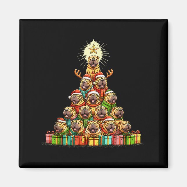 Christmas Tree Chinese Shar-pei Shar Pei  Magnet (Vorne)