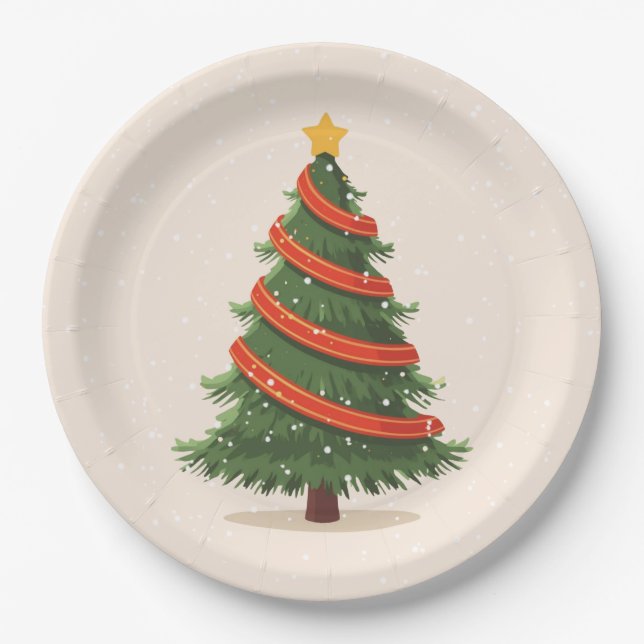 Christmas Tree, Christmas, Minimalist Pappteller (Vorderseite)
