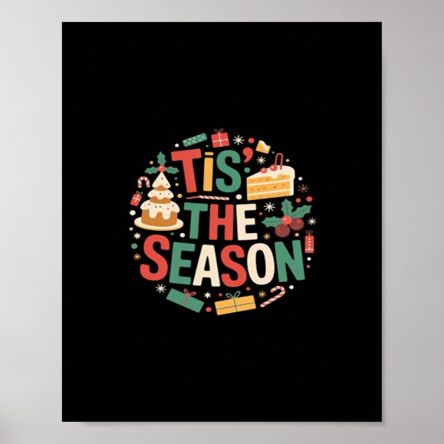 Christmas Tree Cute - Tis The Season Poster (Vorne)