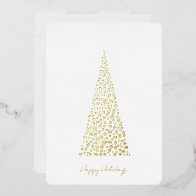 Christmas Tree Dots Folien Feiertagskarte (Briefumschlag)