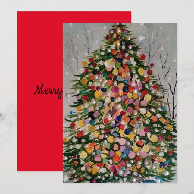 CHRISTMAS TREE EINLADUNG (Vorne/Hinten)