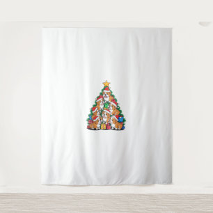 Christmas Tree English Bulldog Bulldogs Wandteppich