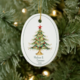 Christmas Tree First Christmas Together Name Year Keramik Ornament