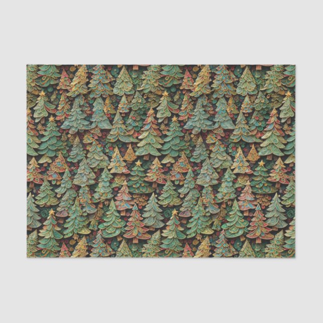 Christmas Tree Forest Whimsey Seidenpapier (Vorderseite)