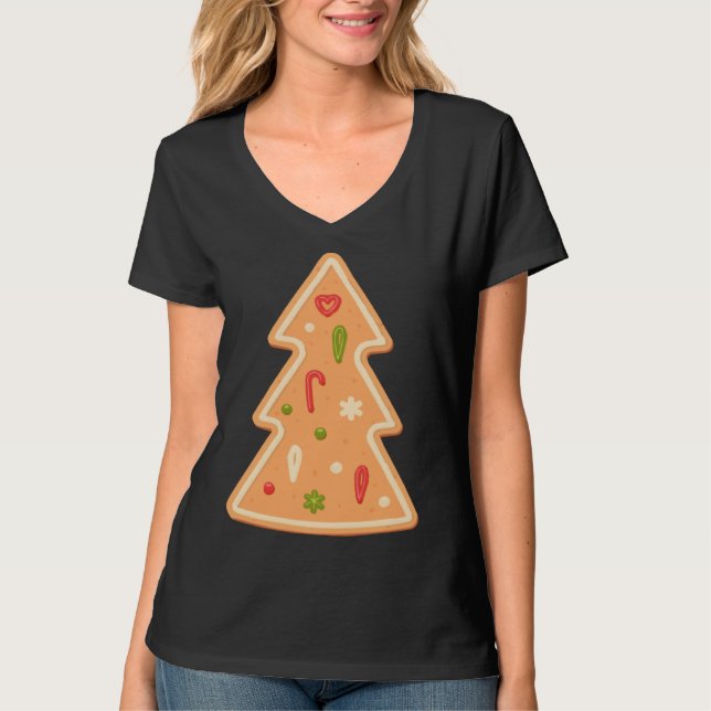 Christmas Tree Gingerbread cake Xmas T-Shirt (Vorderseite)