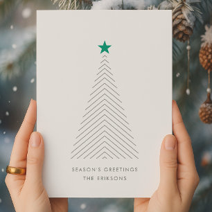 Christmas Tree Green Star Scandi Feiertagskarte