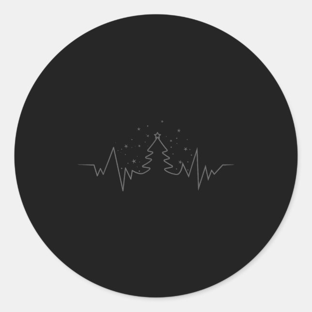 Christmas Tree Heartbeat Funny For Xmas Lovers  Runder Aufkleber (Vorderseite)