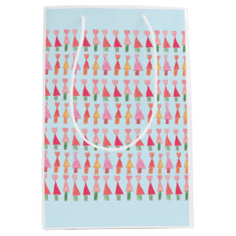 Christmas Tree Hearts Wrapping Paper Mittlere Geschenktüte
