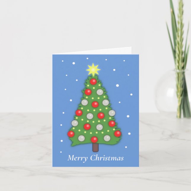 Christmas Tree in Snow Festive Holiday Card Karte (Vorderseite)