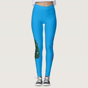 Christmas Tree Jingle Blue Leggings