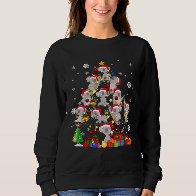 Christmas Tree Light Santa Koala Bear Animal Sweatshirt (Vorderseite)