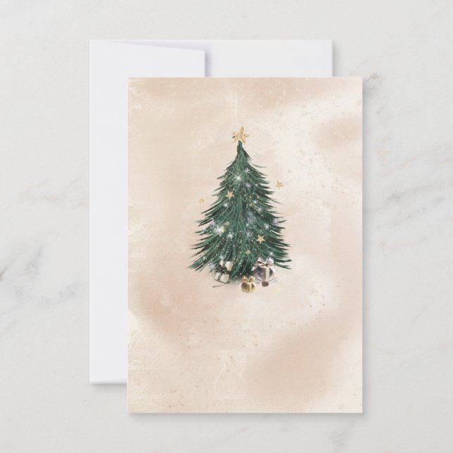 Christmas Tree Luxury Greeting Card Dankeskarte (Rückseite)