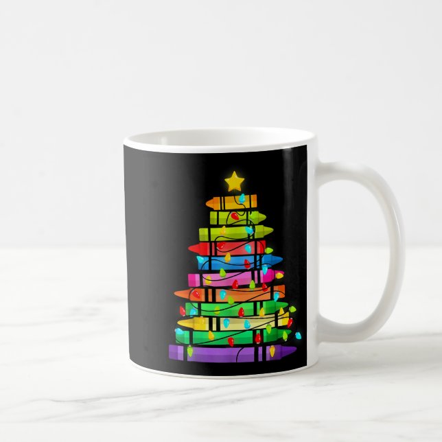 Christmas Tree Made Of Crayons School Teacher Life Kaffeetasse (Rechts)