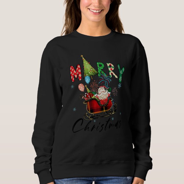 christmas tree merry xmas for familiy 1 sweatshirt (Vorderseite)